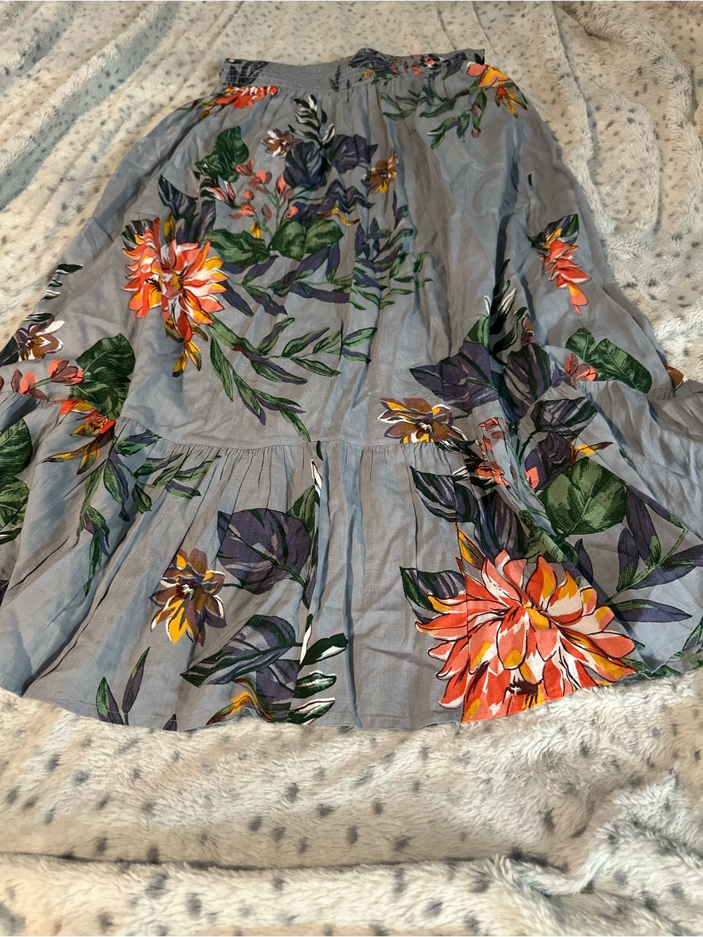 Patrons of Peace Gray Maxi Dress with Multicolor Floral Print - Picture 8 of 10